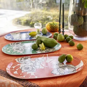 escapade tropicale orange tray by le jacquard français