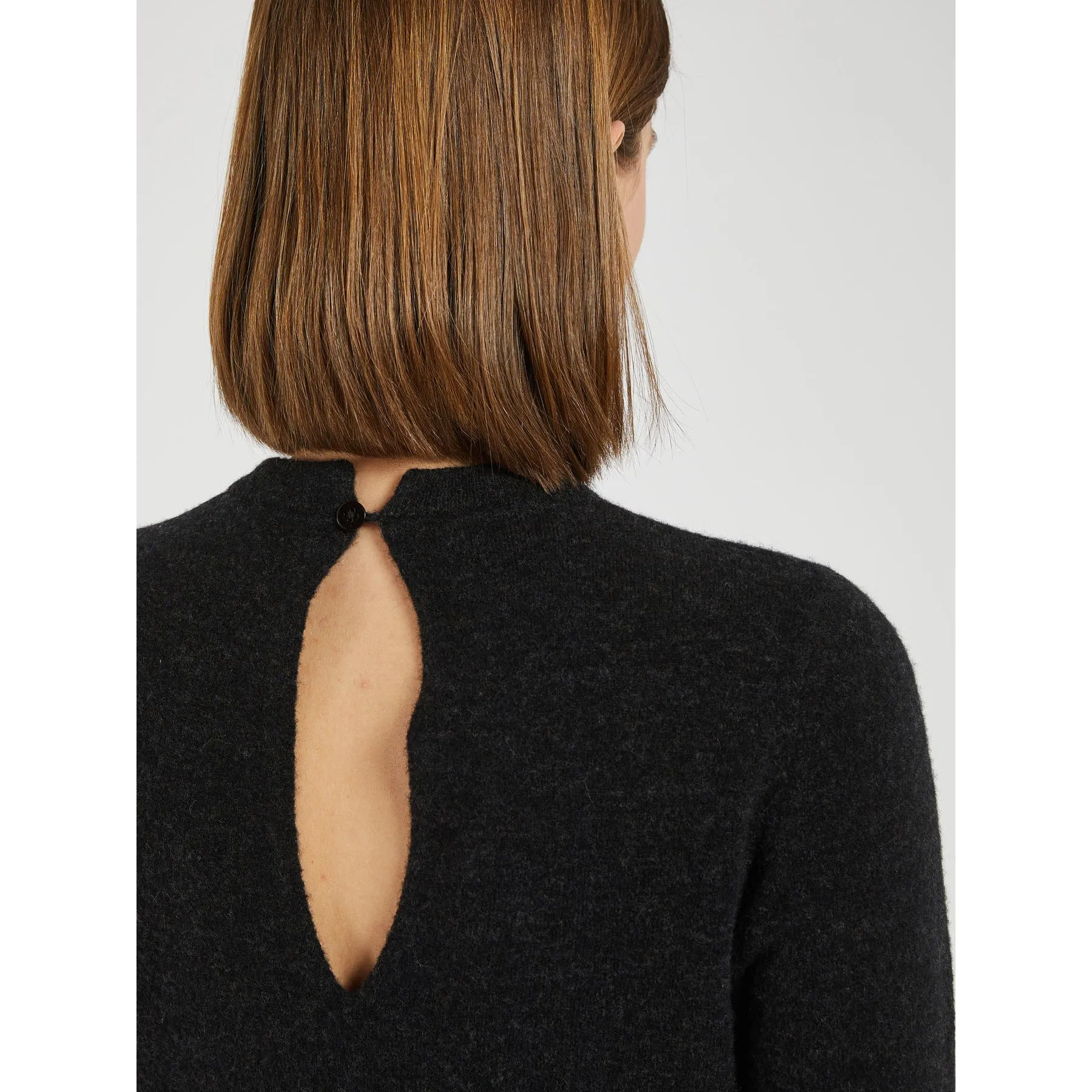 ADDIO Wool Mix Feather Trim Sweater Black