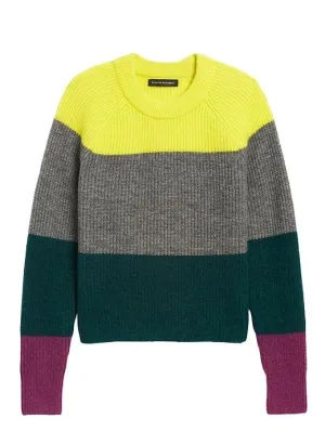 Aire Color-Blocked Sweater in Multi Yellow