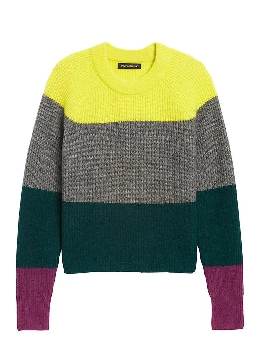 Aire Color-Blocked Sweater in Multi Yellow