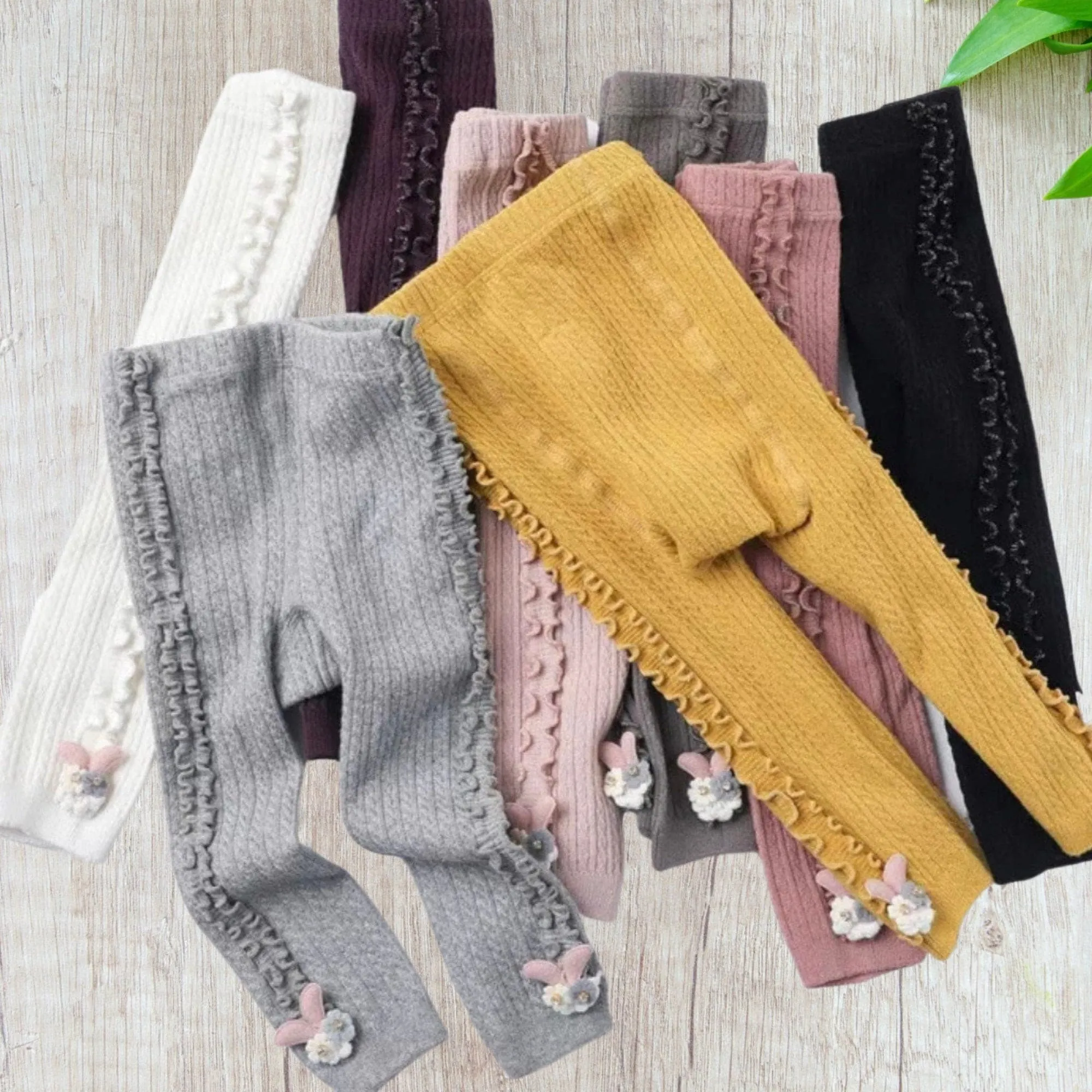 Baby Toddler Leggings with Flower Detail