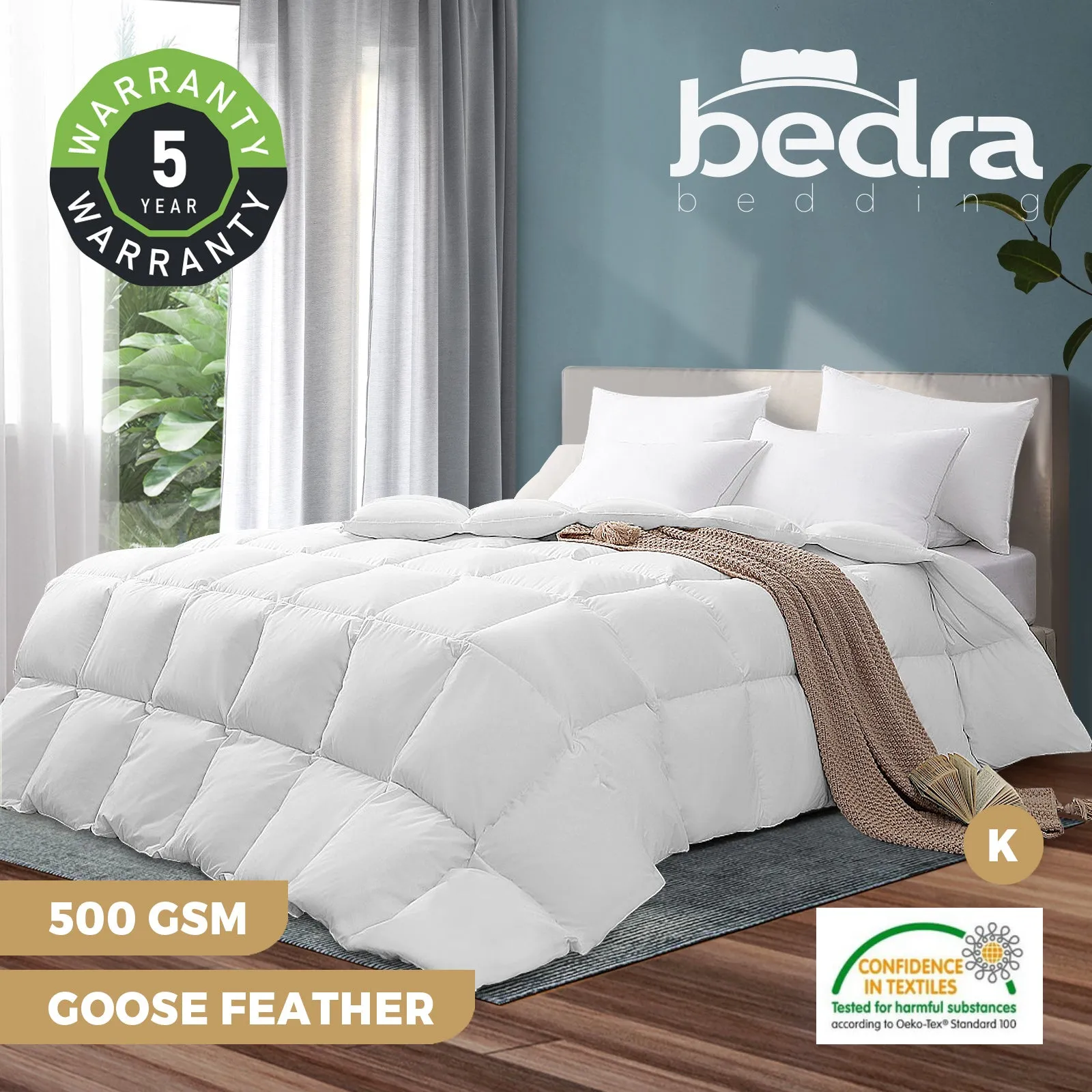 Bedra Goose Down Quilt 500GSM Winter Summer Duvet Doona Blanket King