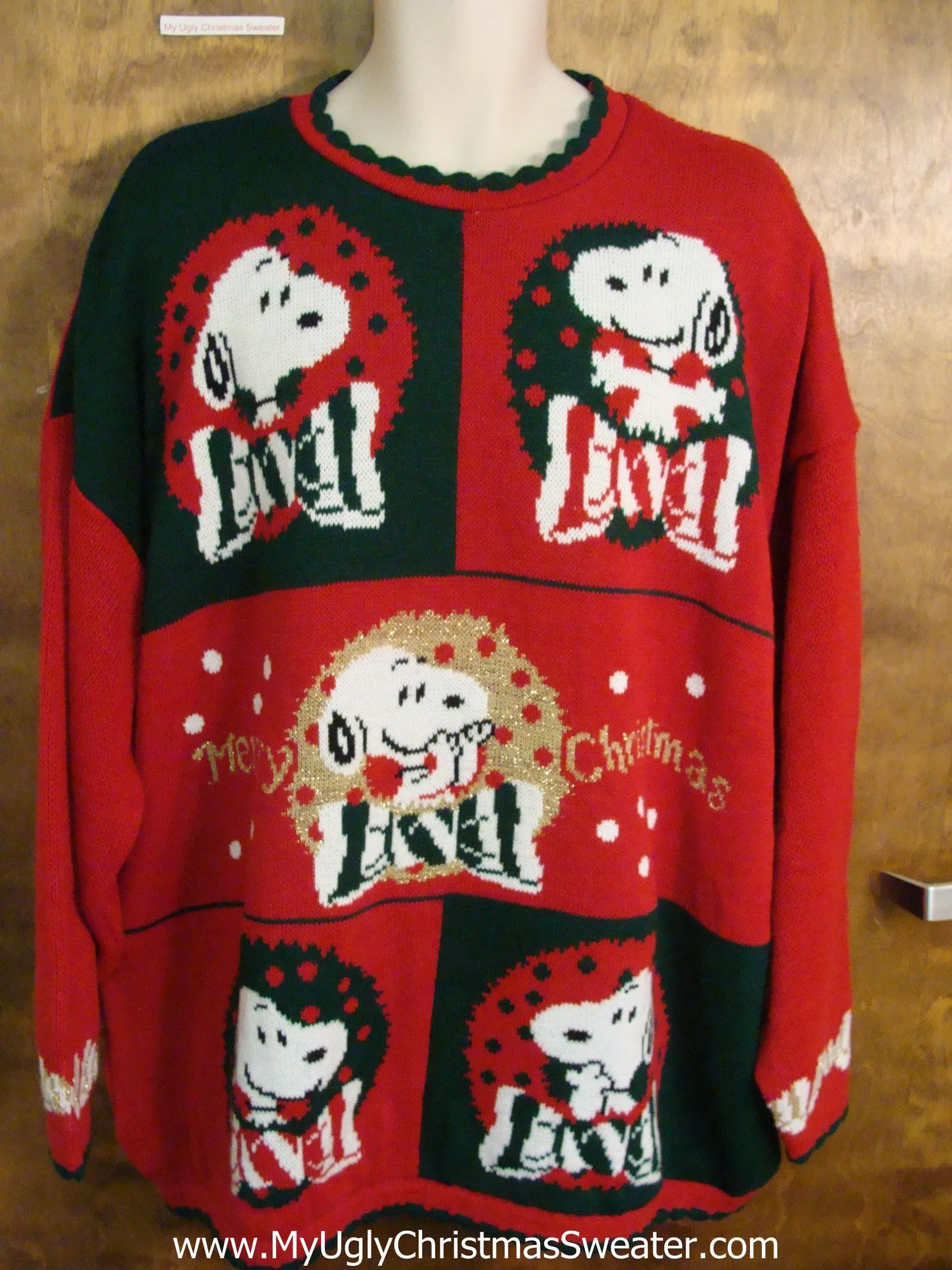 BEST Snoopy Dog 80s Big Size Ugliest Christmas Sweater