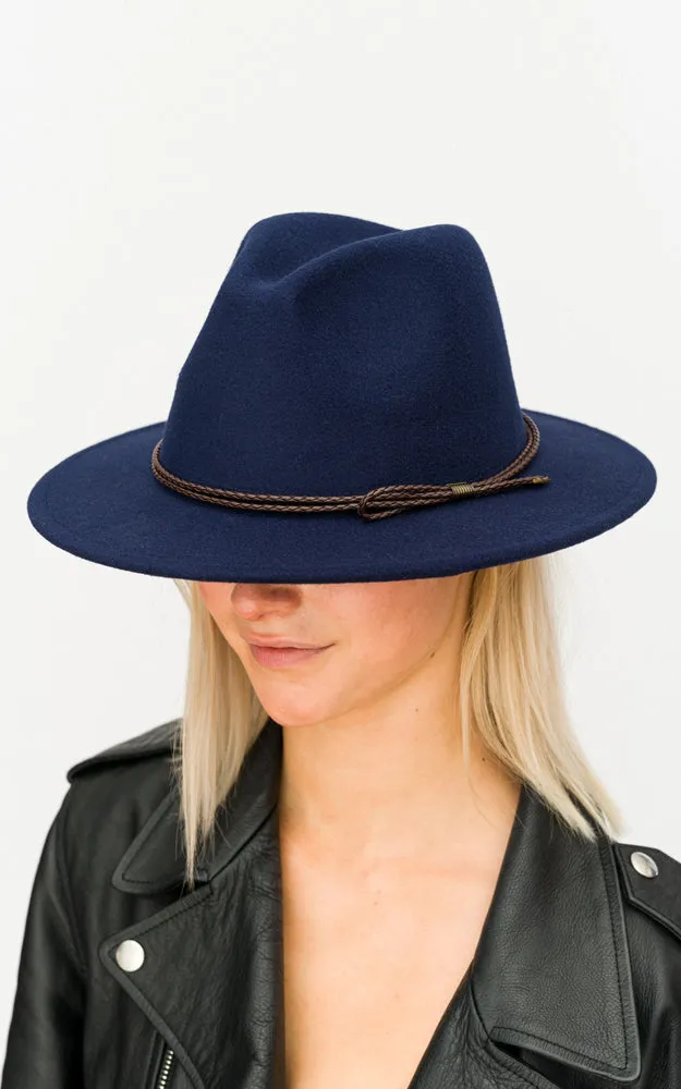 BHAT6044 Faux Wool Adjustable Fedora