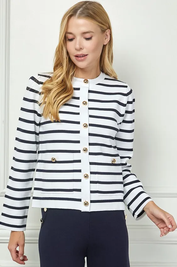 Brooklyn Striped Cardigan Sweater