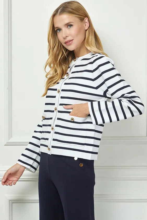 Brooklyn Striped Cardigan Sweater