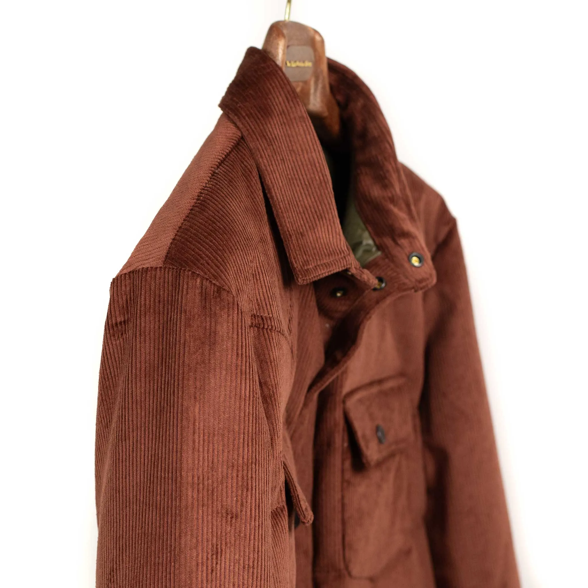 Buffalo corduroy down shirt jacket, Terra di Siena rusty brown