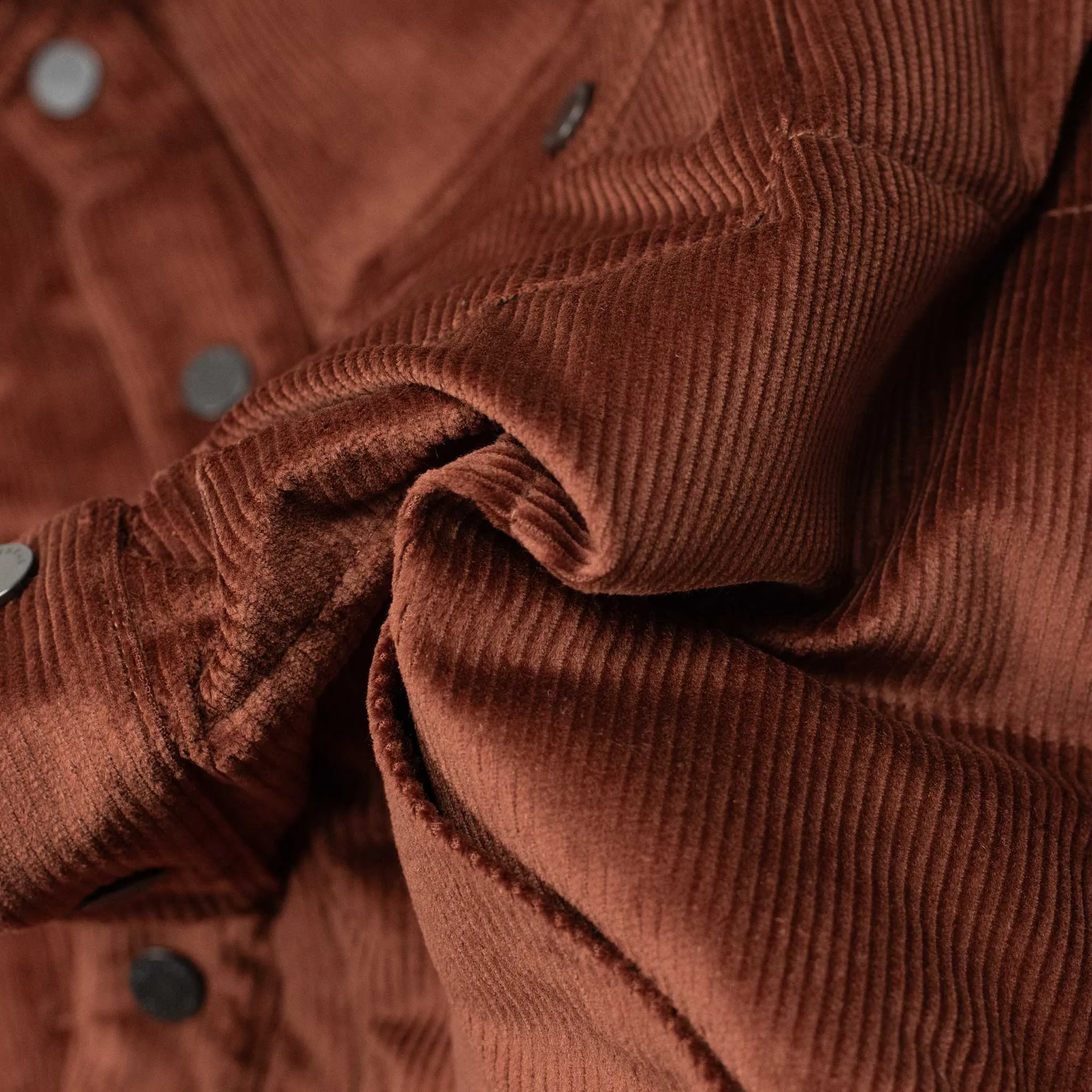 Buffalo corduroy down shirt jacket, Terra di Siena rusty brown