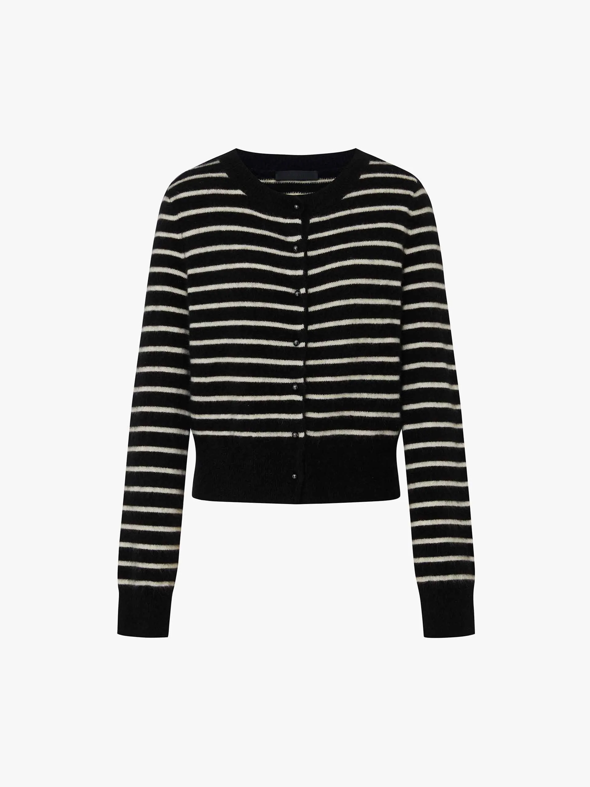 Button Closure Striped Cardigan