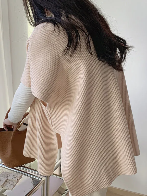 Casual Loose Short Sleeves Solid Color Round-Neck Sweater Tops Vest Top