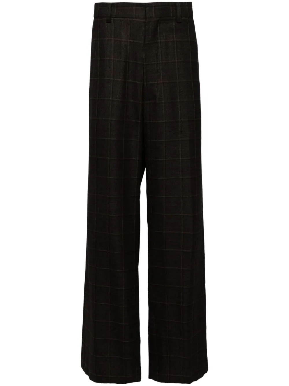 Checker Silk Wool Pants