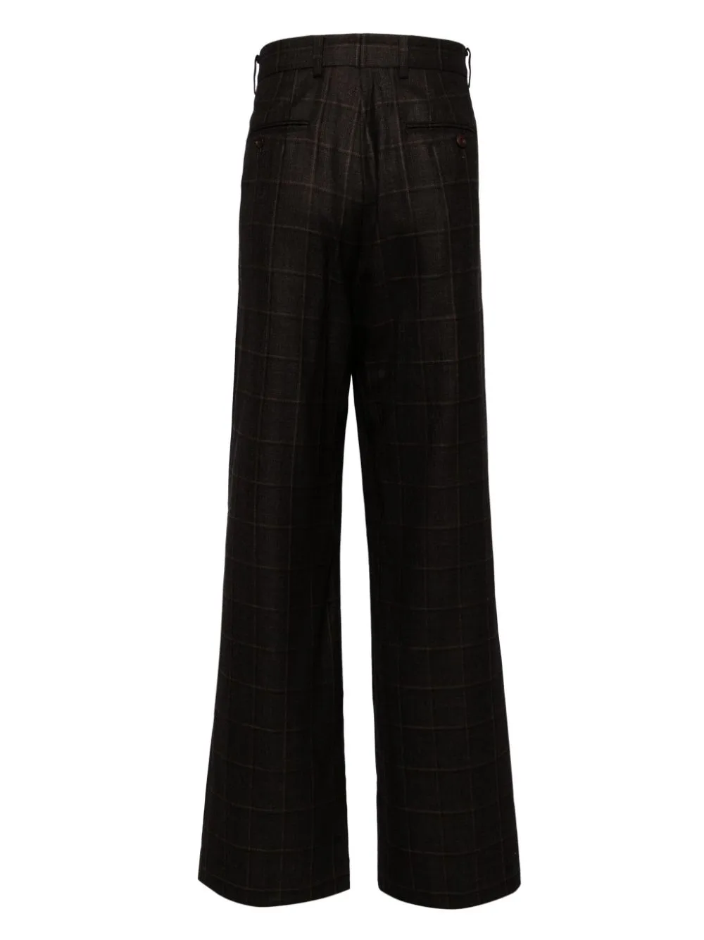 Checker Silk Wool Pants