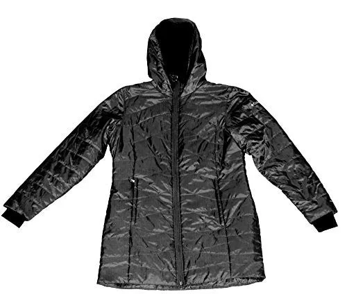 COLUMBIA WOMEN'S MORNING LIGHT OMNI HEAT LONG JACKET COAT PUFFER (XLarge, Black)