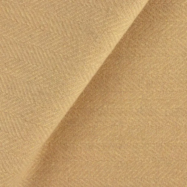 Dorr Mill ~ #622 Soft Gold & Camel Herringbone Wool Fabric