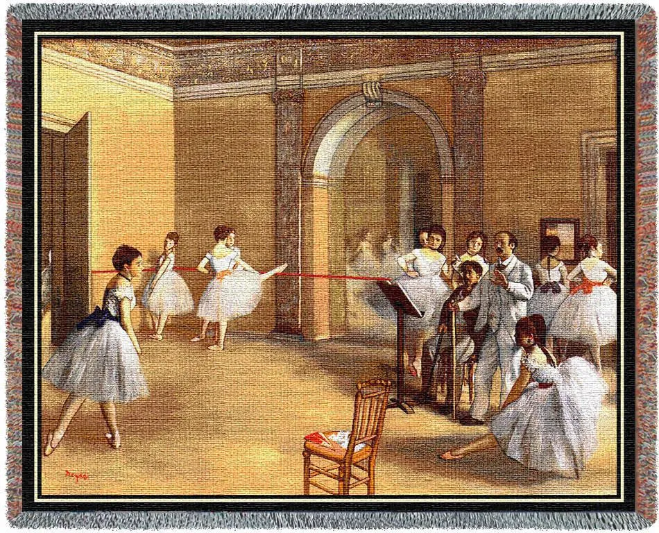 Edgar Degas© Dance Foyer Woven Cotton Throw Blanket