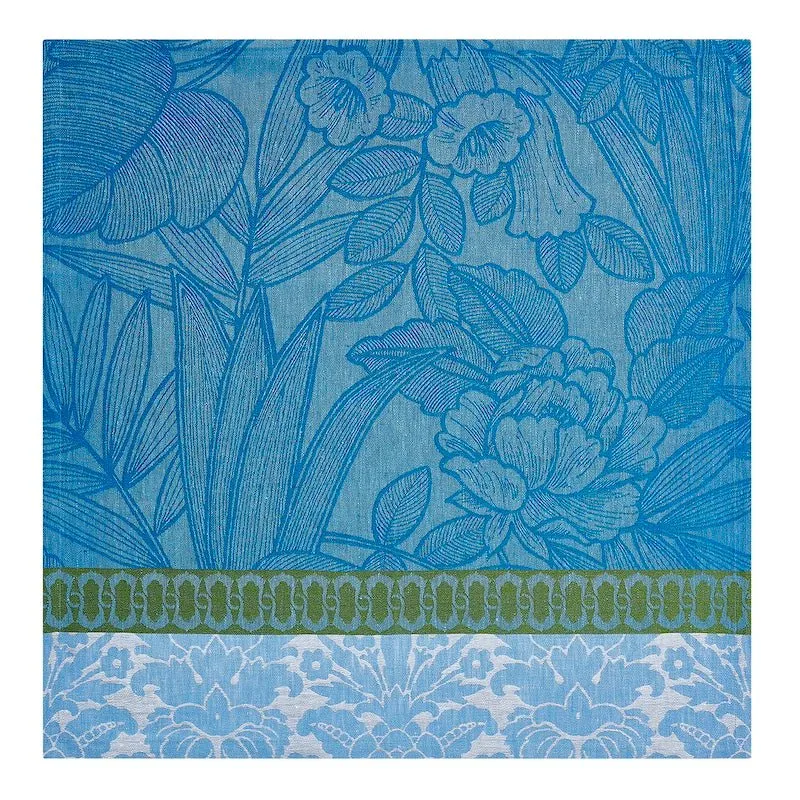 escapade tropicale blue napkin by le jacquard français