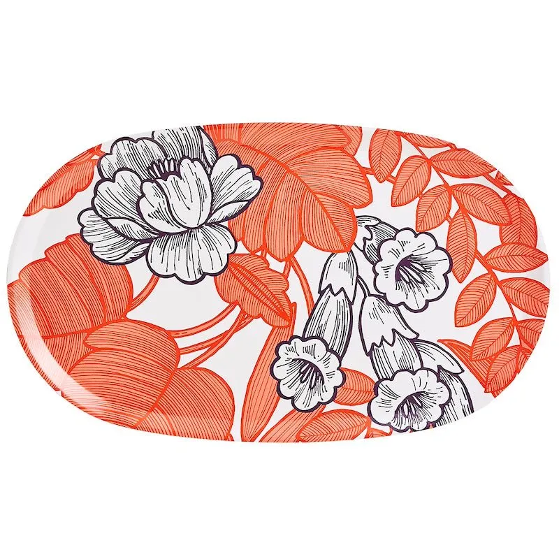 escapade tropicale orange tray by le jacquard français