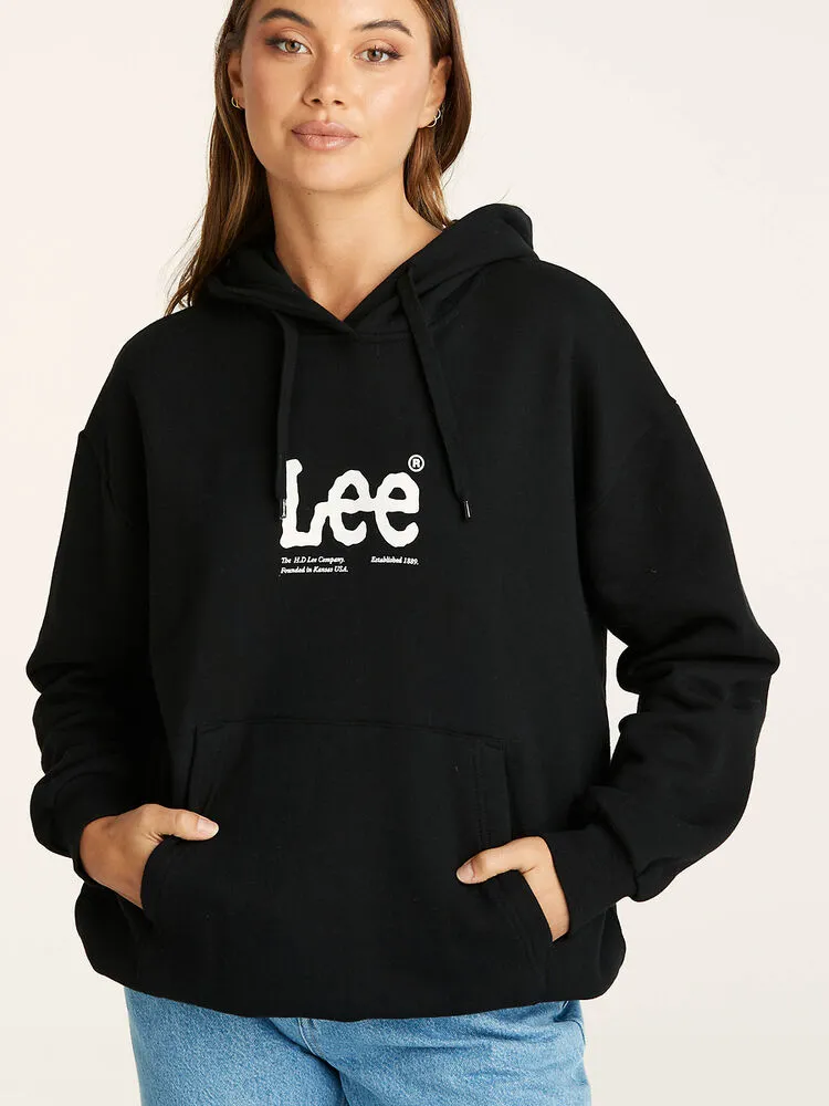 Est. Lee Baggy Hoodie - Black