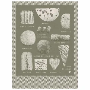 Fromages Green Tea Towel by Le Jacquard Francais