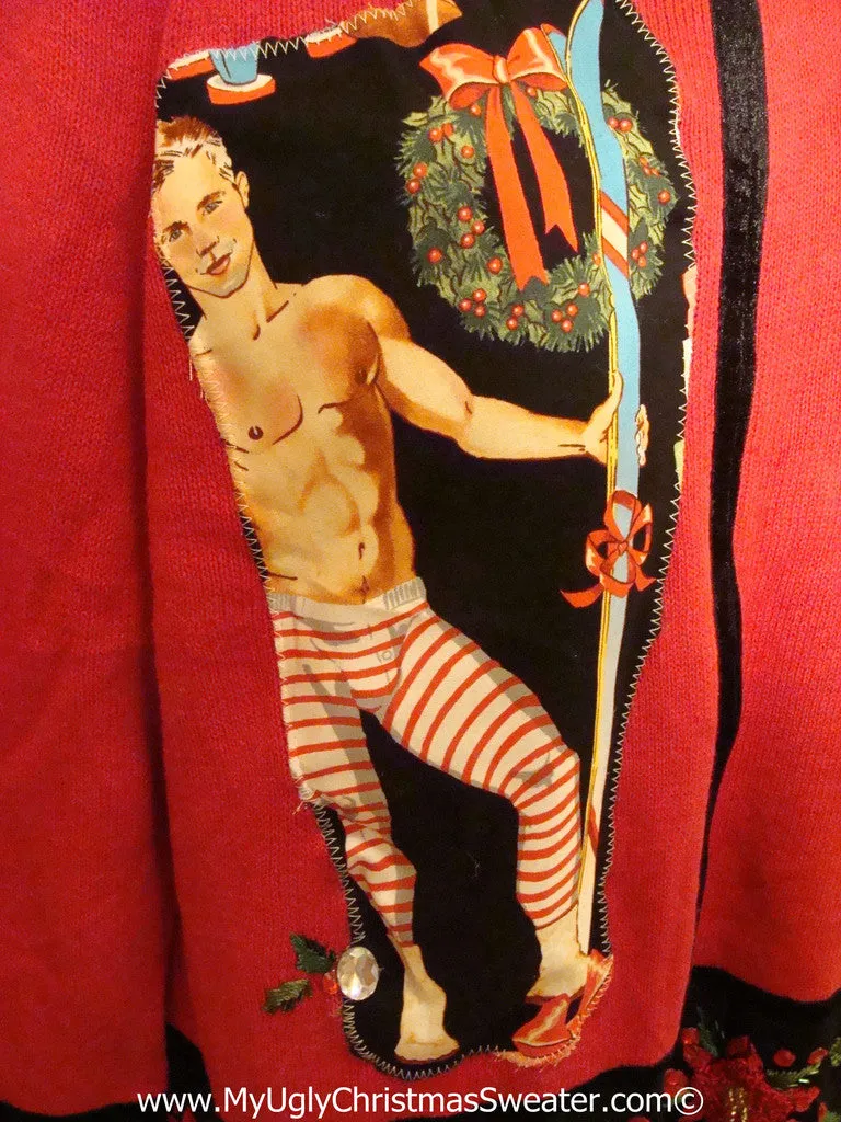 Hottie Guy Tacky Ugly Christmas Sweater 3D Ornaments (b49)