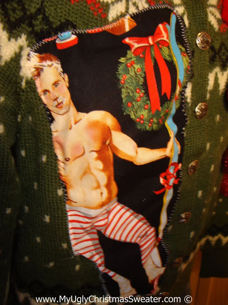 Hottie Guy Tacky Ugly Christmas Sweater 3D Ornaments (b59)