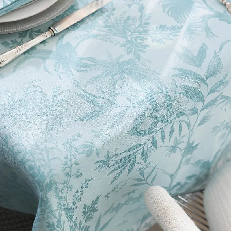 Jardin d'eden blue tablecloth by le jacquard français