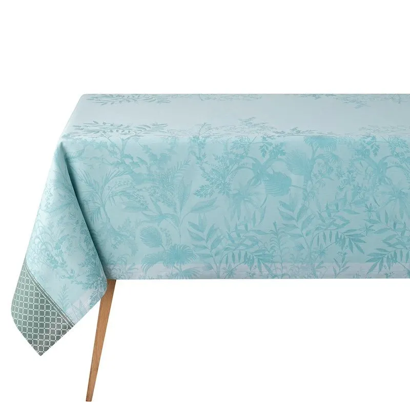 Jardin d'eden blue tablecloth by le jacquard français