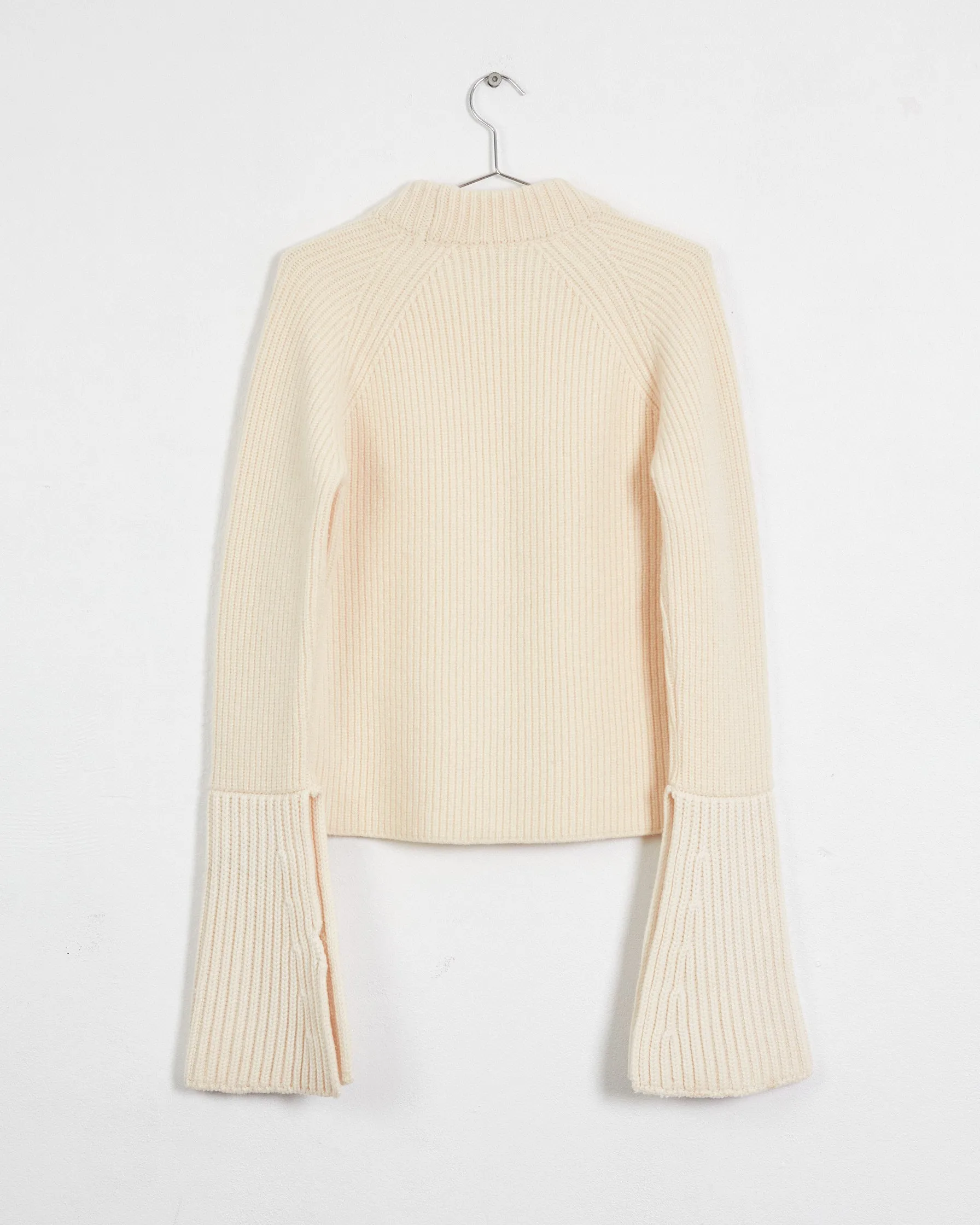 Jil Sander chunky rib maxi sleeve jumper, cream, 8