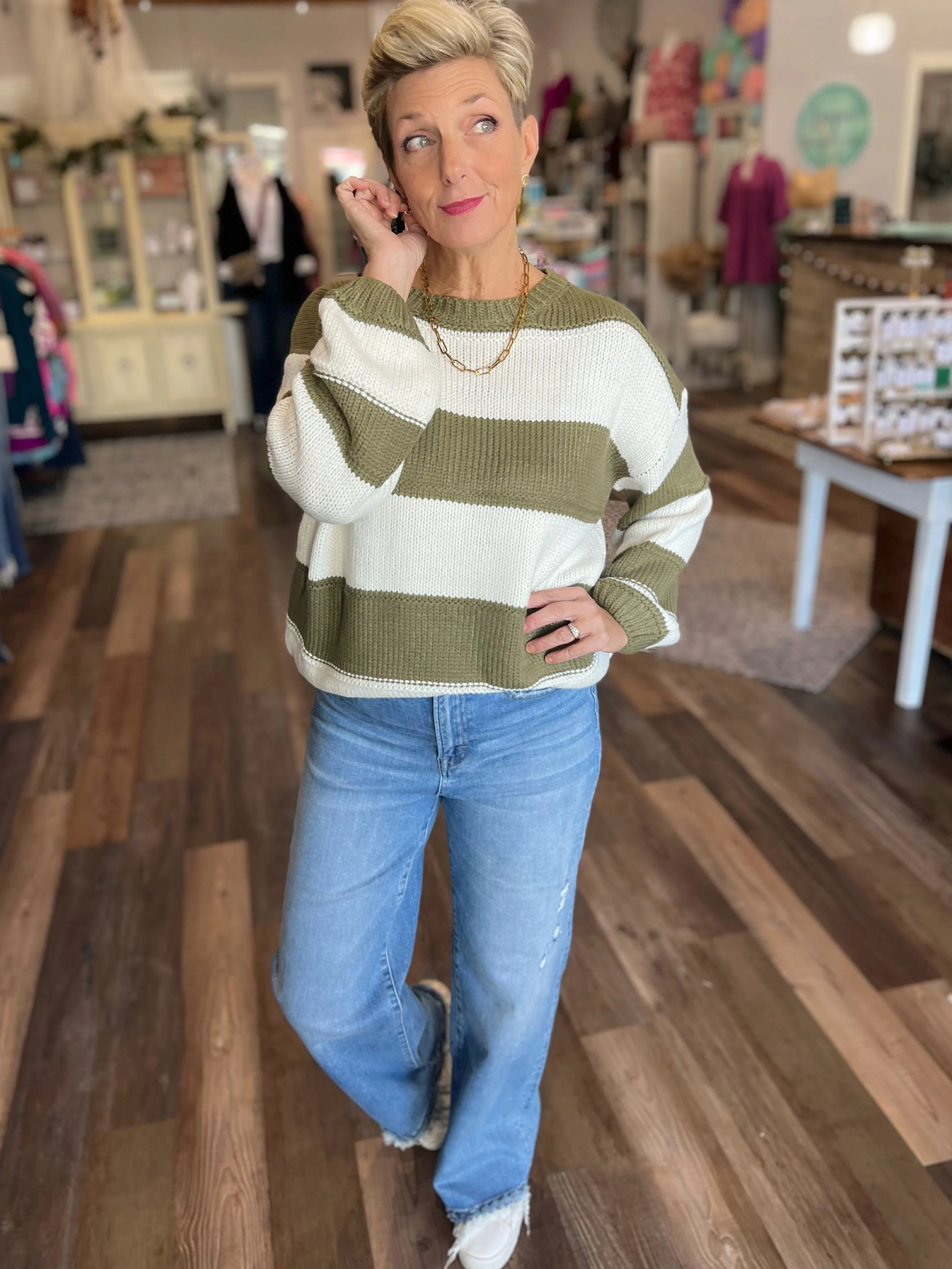 Katie Stripe Knit Sweater