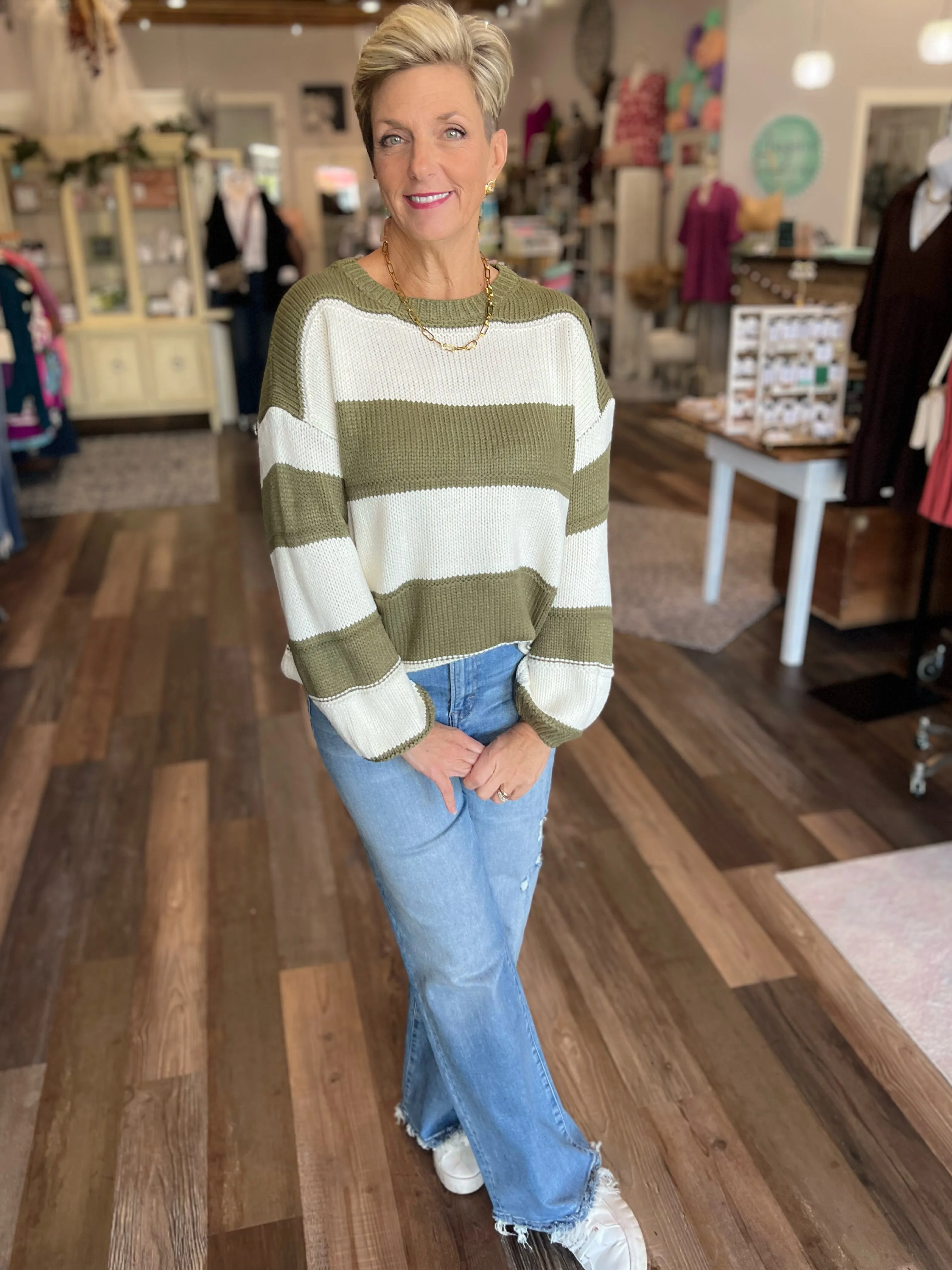 Katie Stripe Knit Sweater