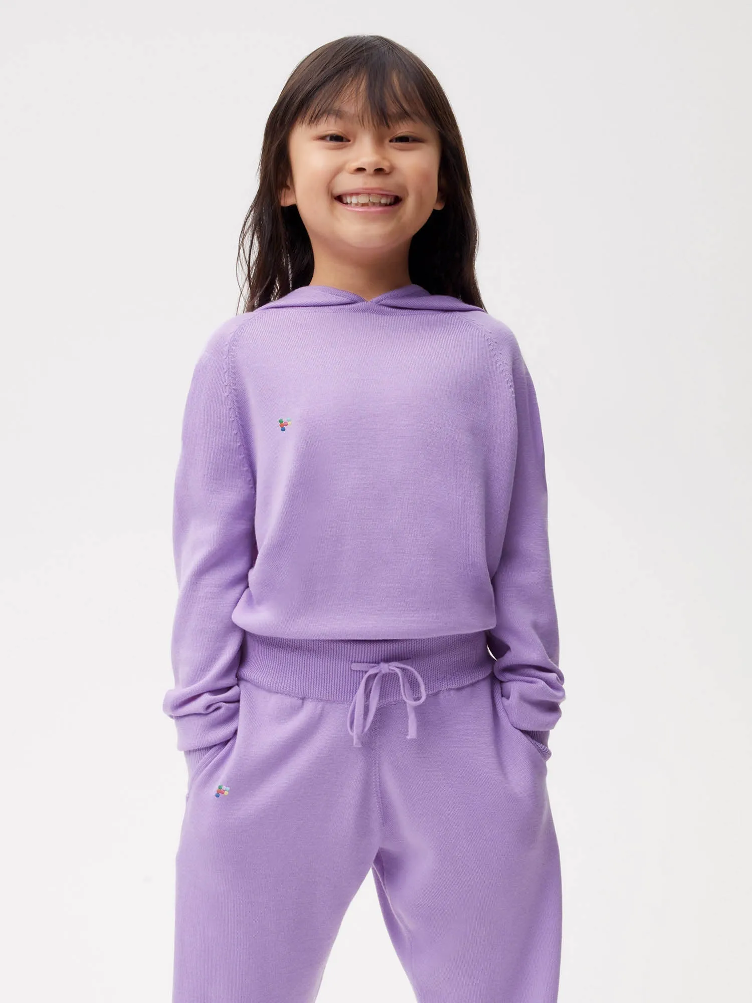 Kids Merino Wool Track Pants—orchid purple