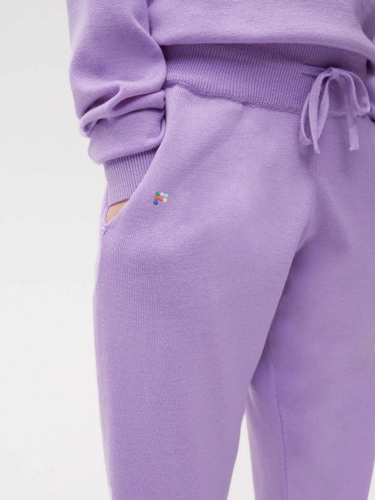 Kids Merino Wool Track Pants—orchid purple