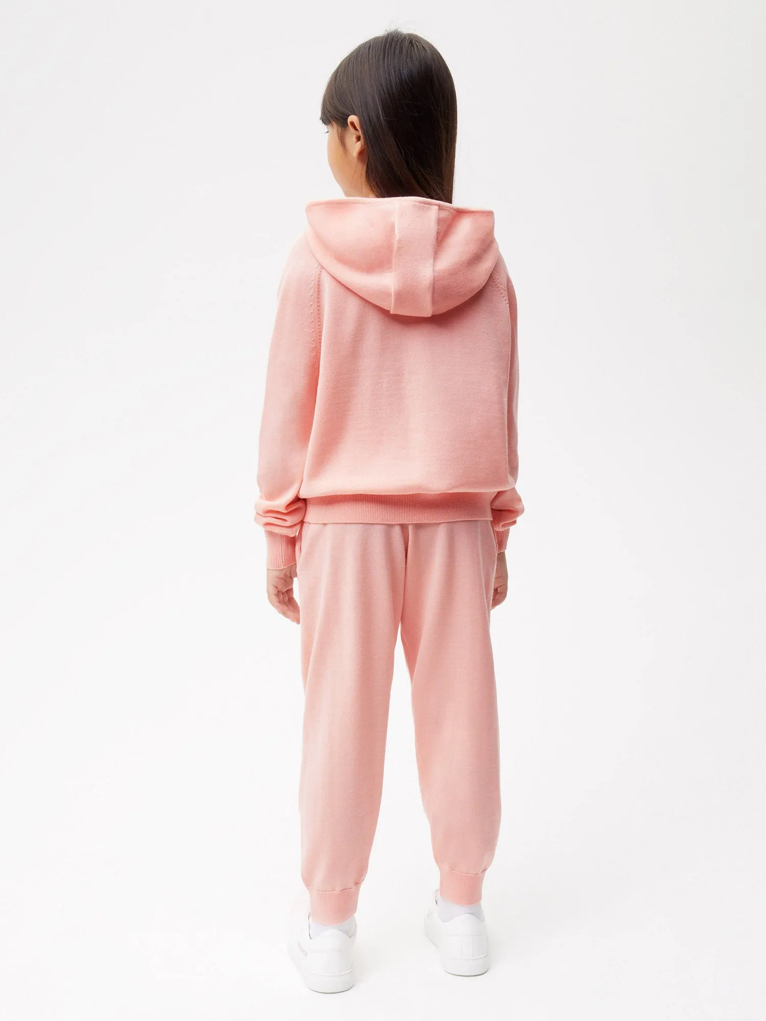 Kids Merino Wool Track Pants—pearl pink