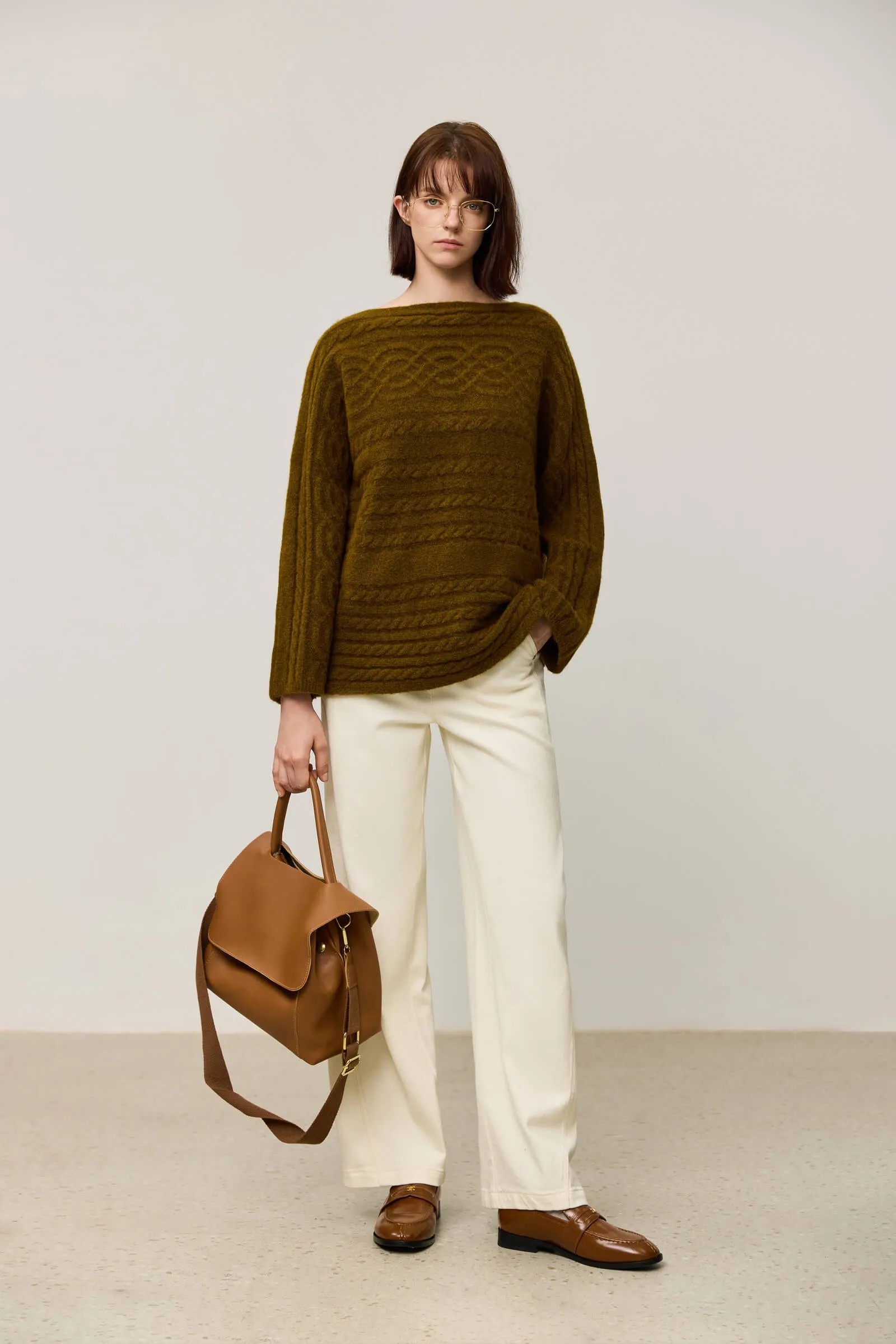 LILY Elegant Off-Shoulder Knit Sweater