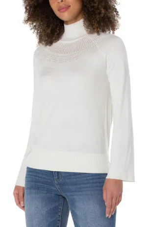 Long Sleeve Funnel Neck Sweater - Porcelain