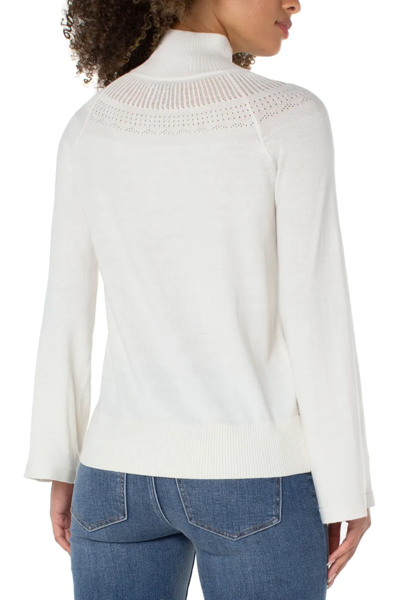 Long Sleeve Funnel Neck Sweater - Porcelain