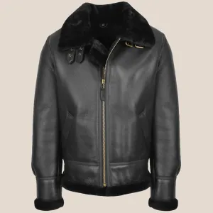 Men's Classic Black B3 Sheepskin Leather Jacket