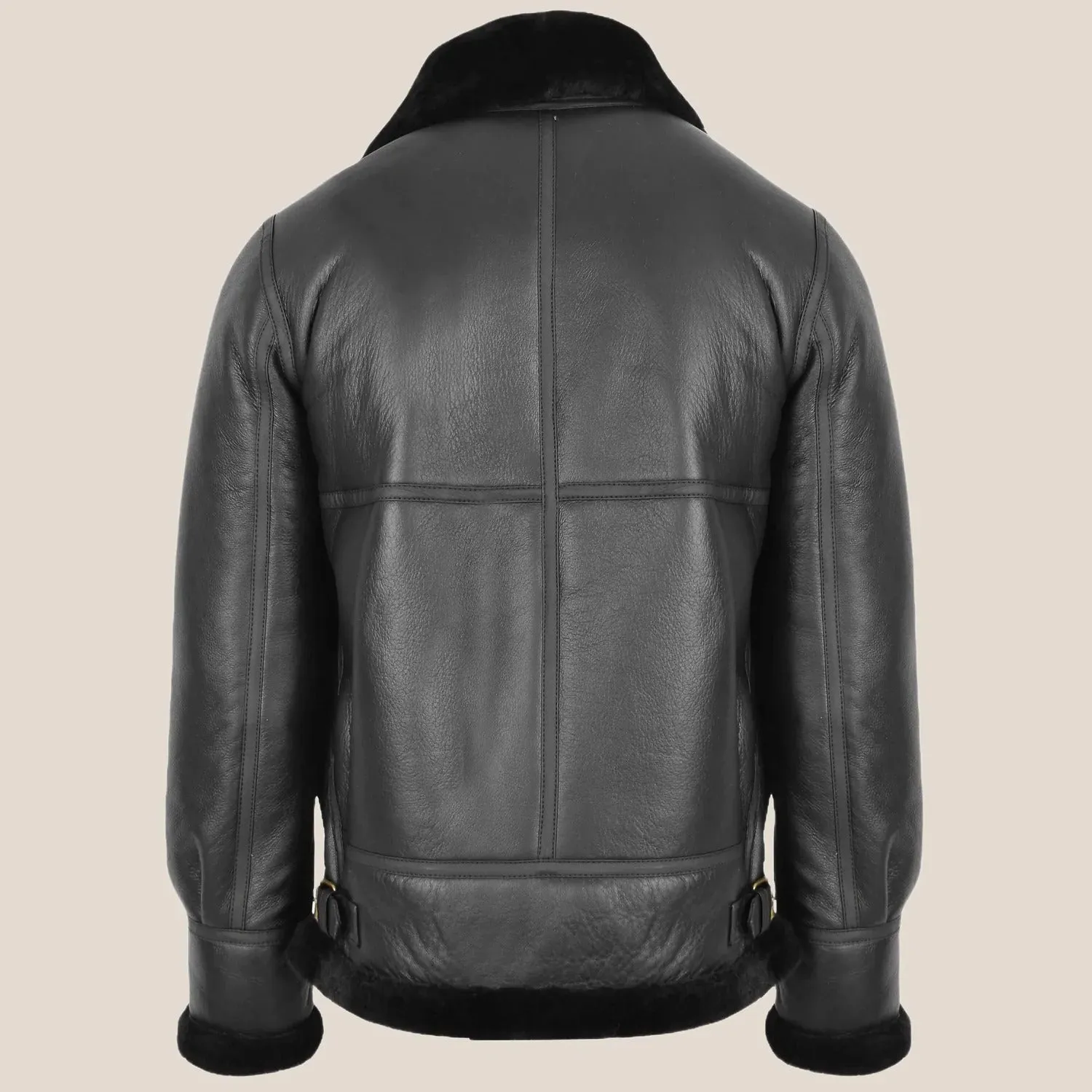 Men's Classic Black B3 Sheepskin Leather Jacket