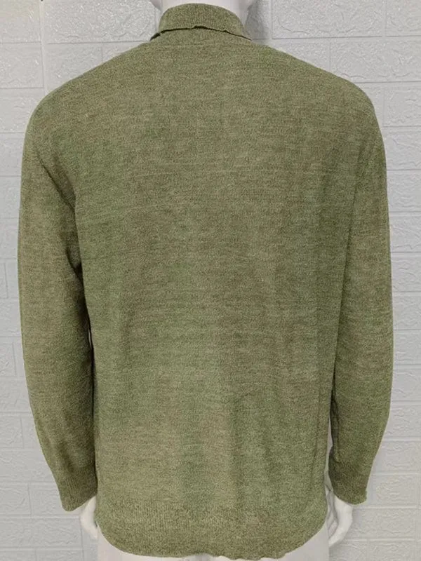 Men's Solid Color Slim Fit Pullover Turtleneck Sweater