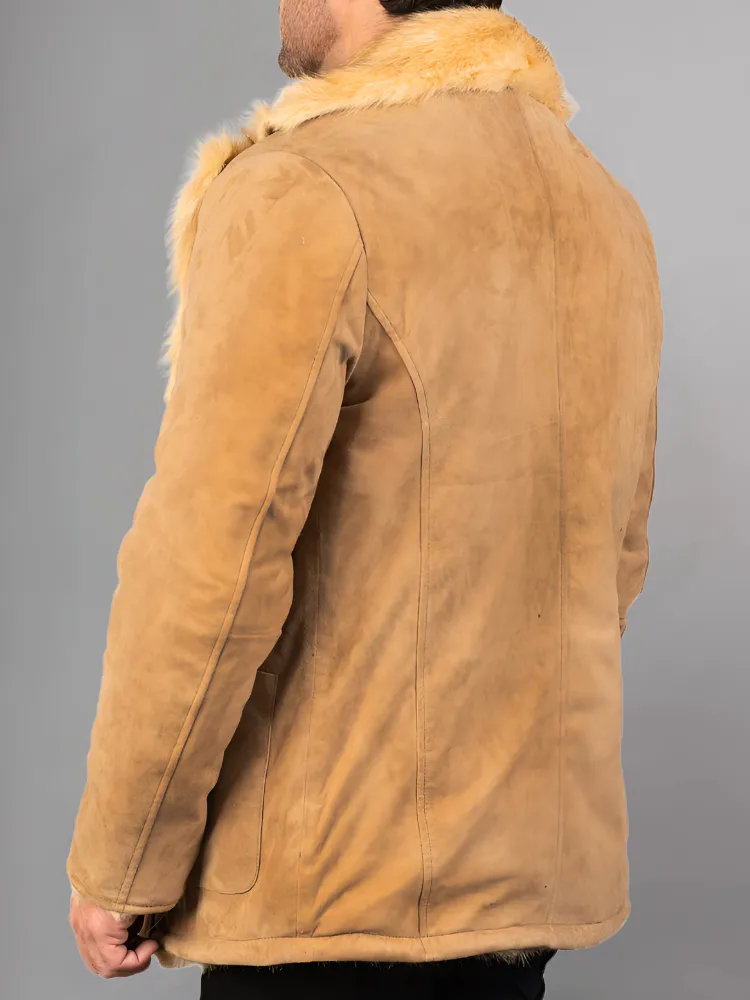 Men's Suede Jacket Warm Coats Male Outwear Winter