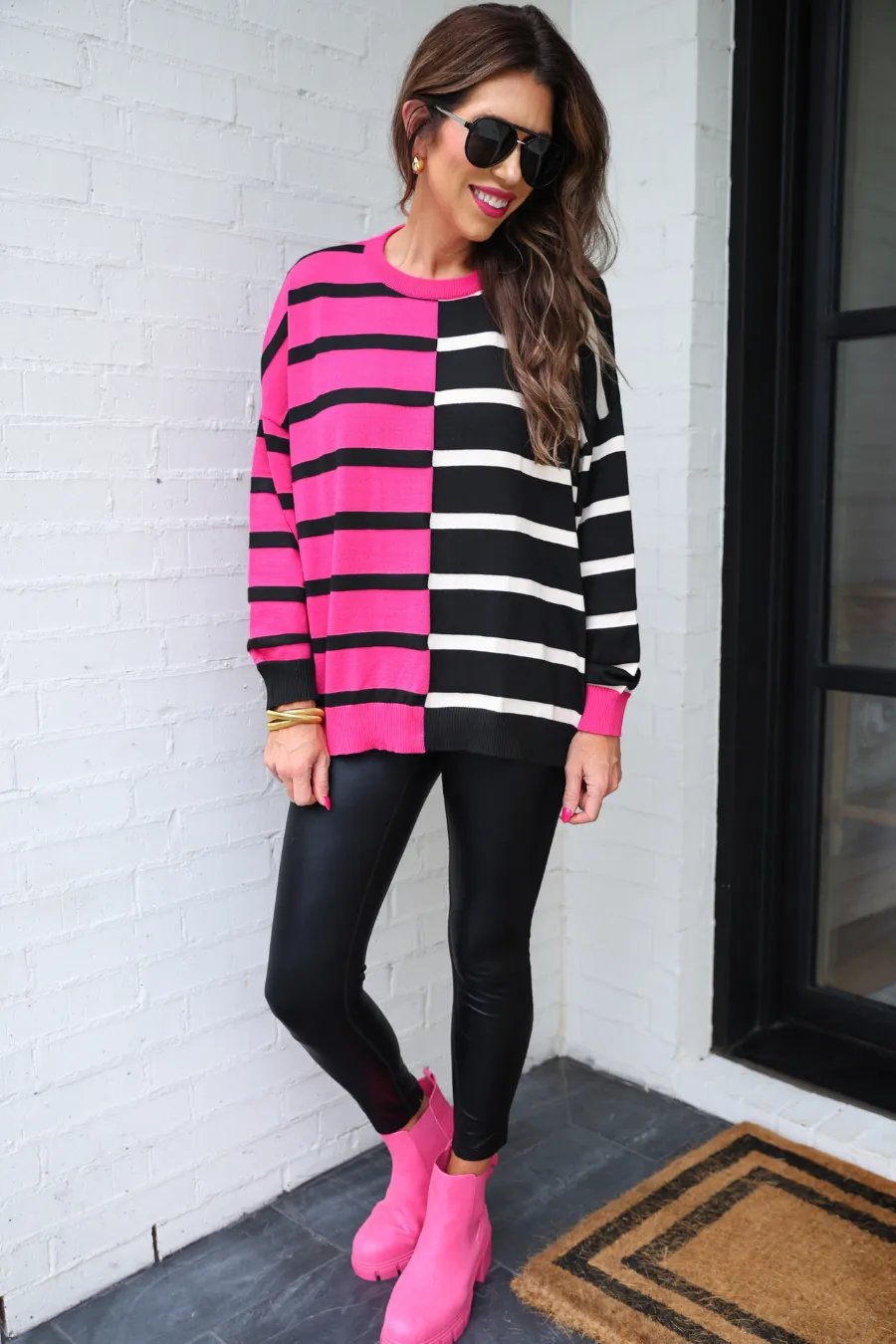 Pink Parker Striped Sweater by Jess Lea