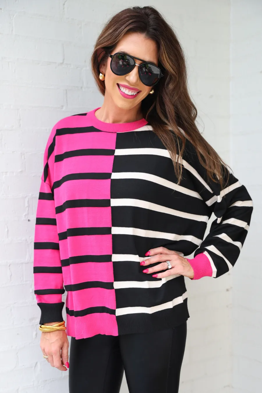 Pink Parker Striped Sweater by Jess Lea