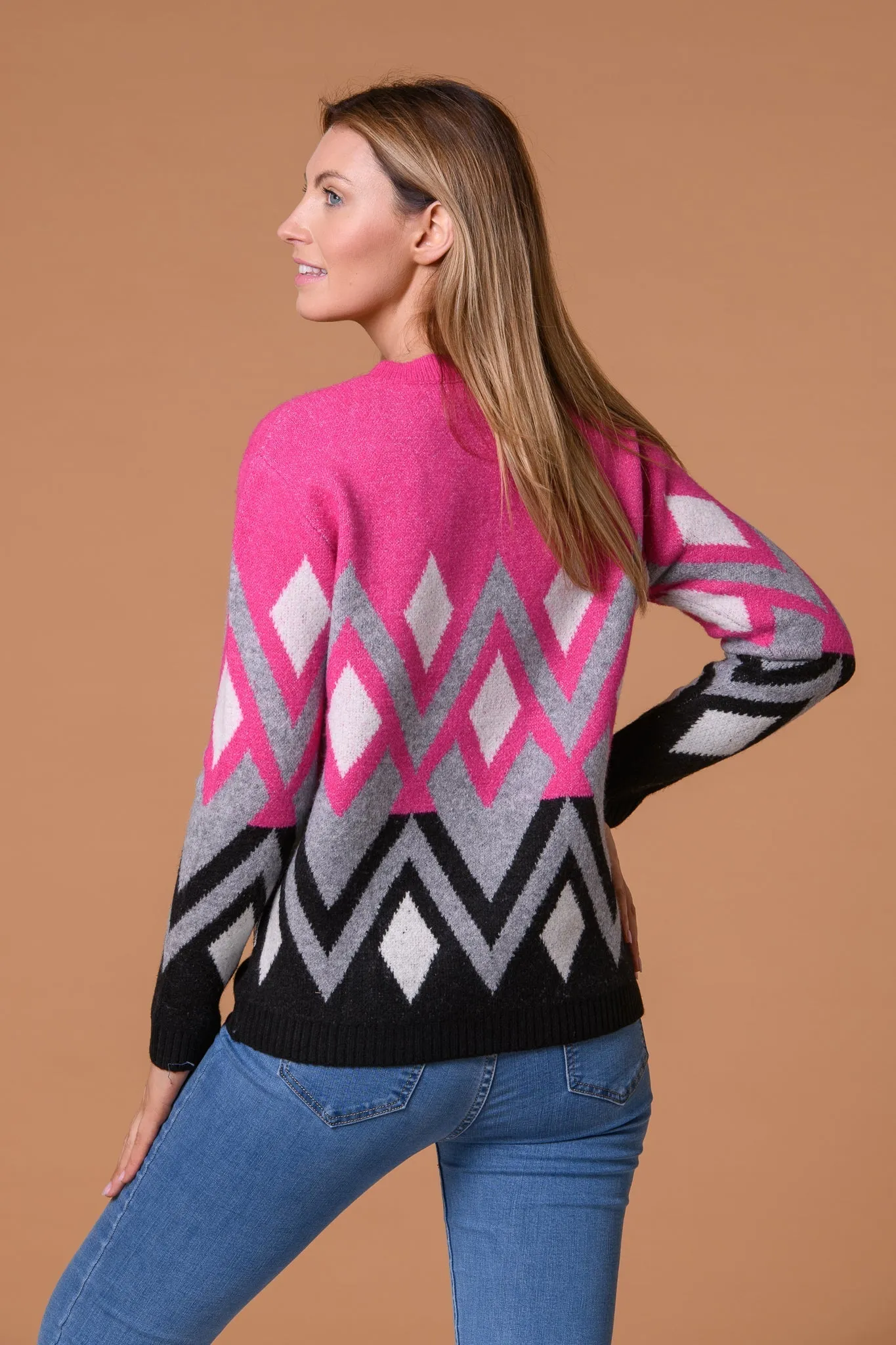 Sequin Fairisle Sweater PINK