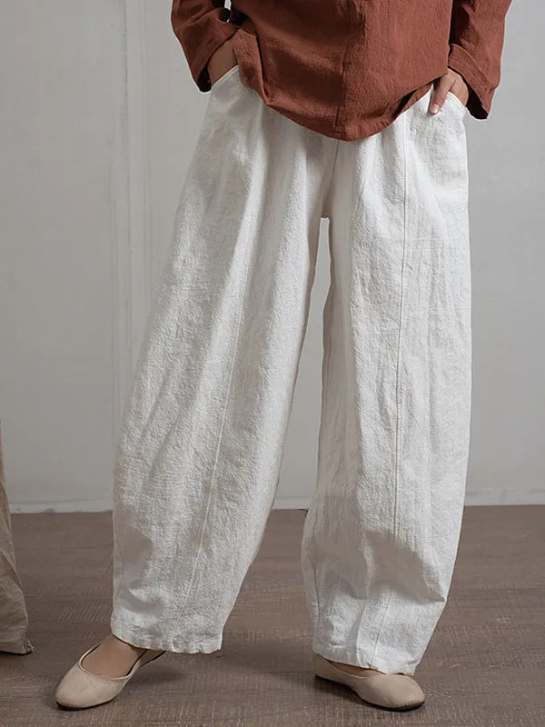 Simple High Waisted Solid Color Wide Leg Pants