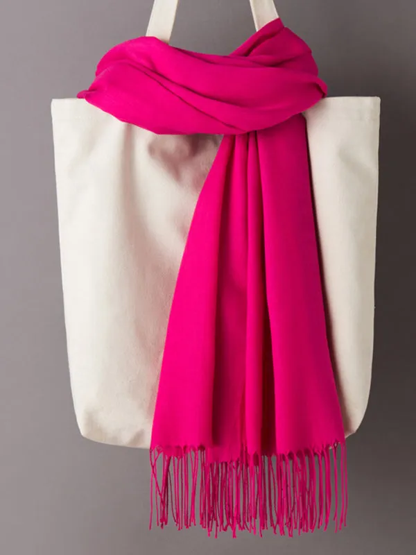 Simple Tasseled Solid Color Shawl&Scarf