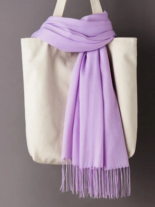 Simple Tasseled Solid Color Shawl&Scarf