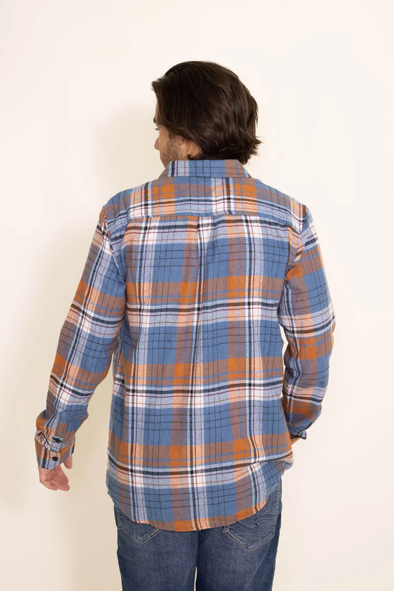 Simply southern mens orange plaid flannel