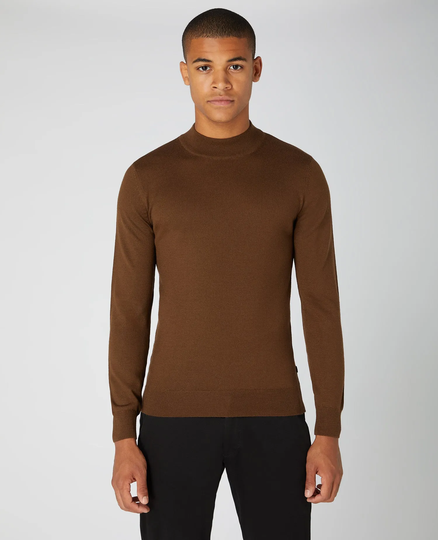 Slim Fit Merino Wool-Blend Turtle Neck Sweater