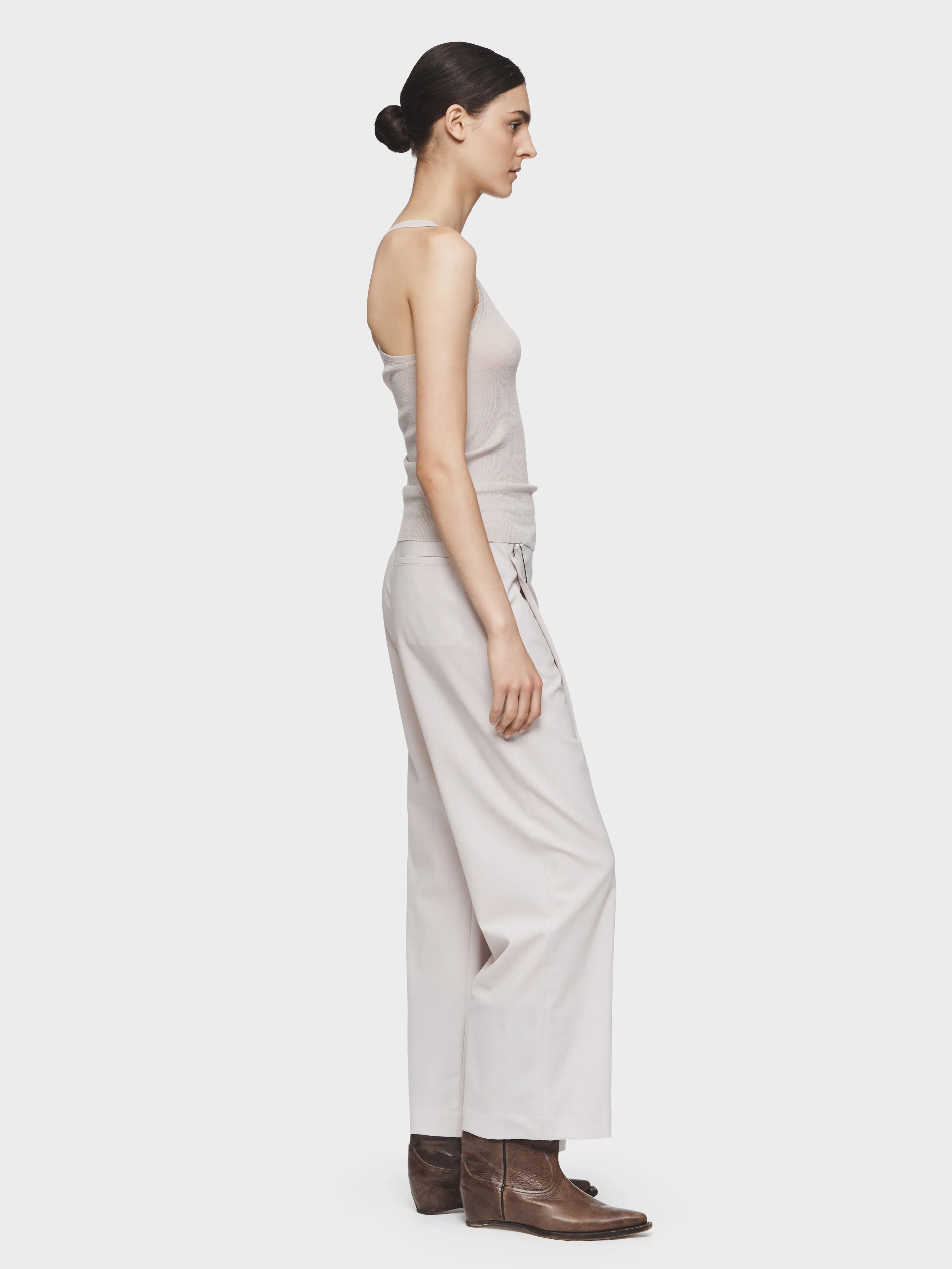 Tailored Wrap Pant in Bone