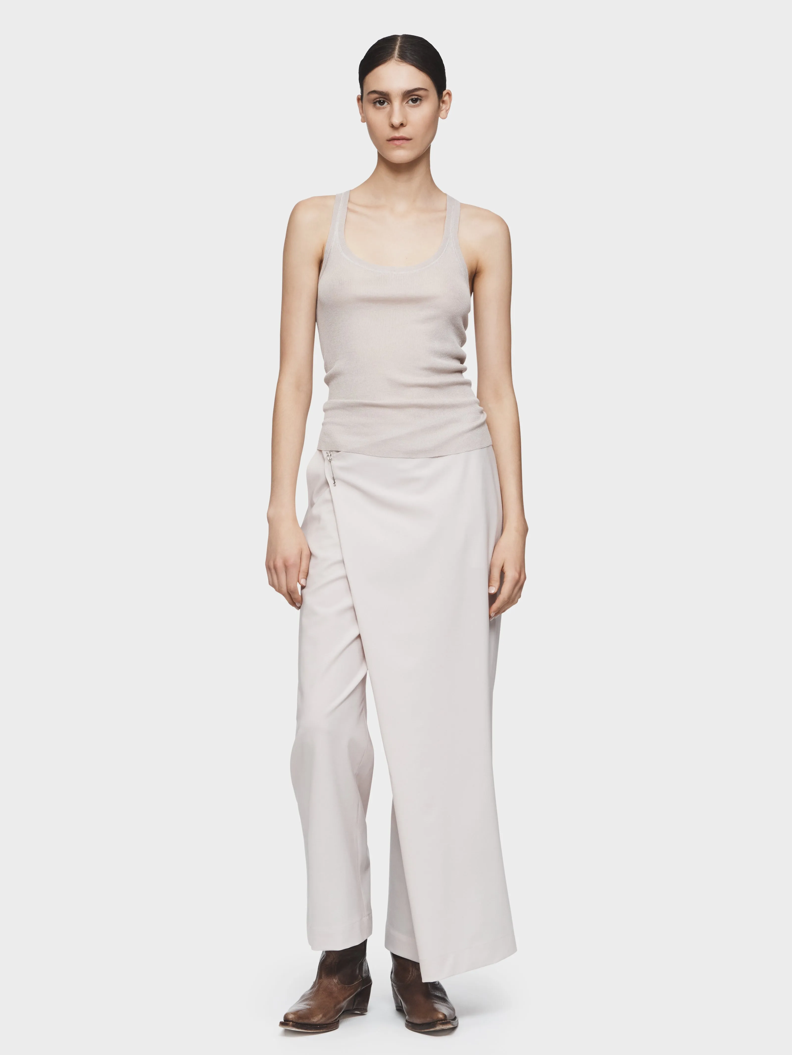 Tailored Wrap Pant in Bone